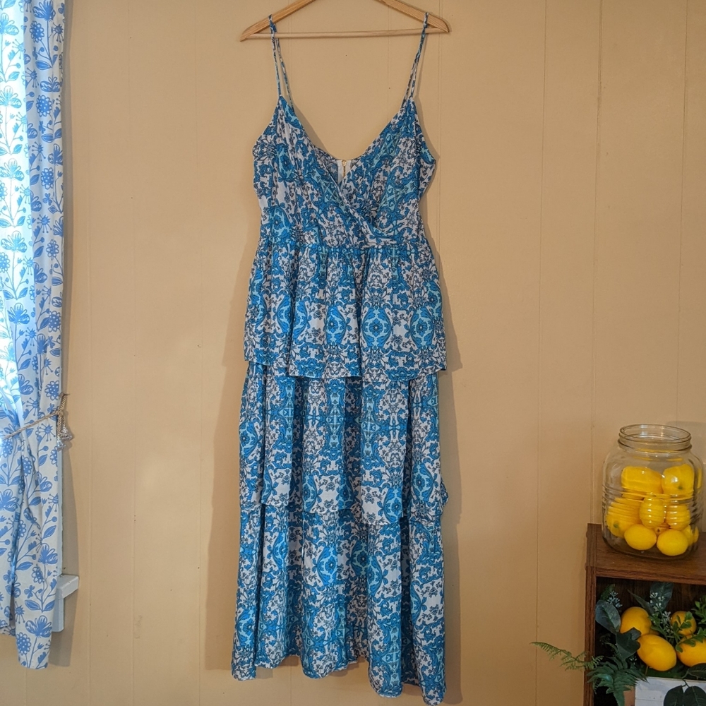 Gorgeous Closet London Tiered Summer Midi Dress 12US